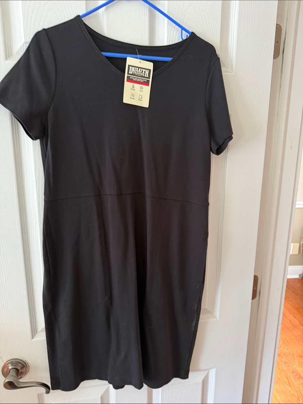 NWT waisted Bkack T shirt Dress by Duluth Trading